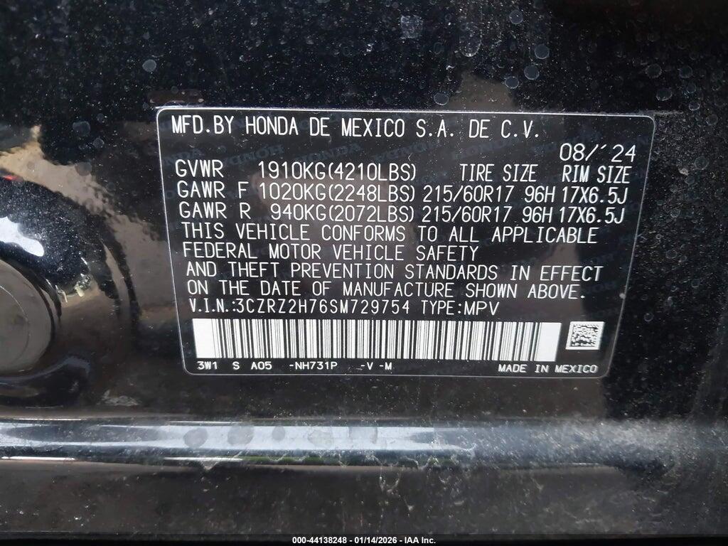 3CZRZ2H76SM729754 2025 HONDA HR-V photo no. 9