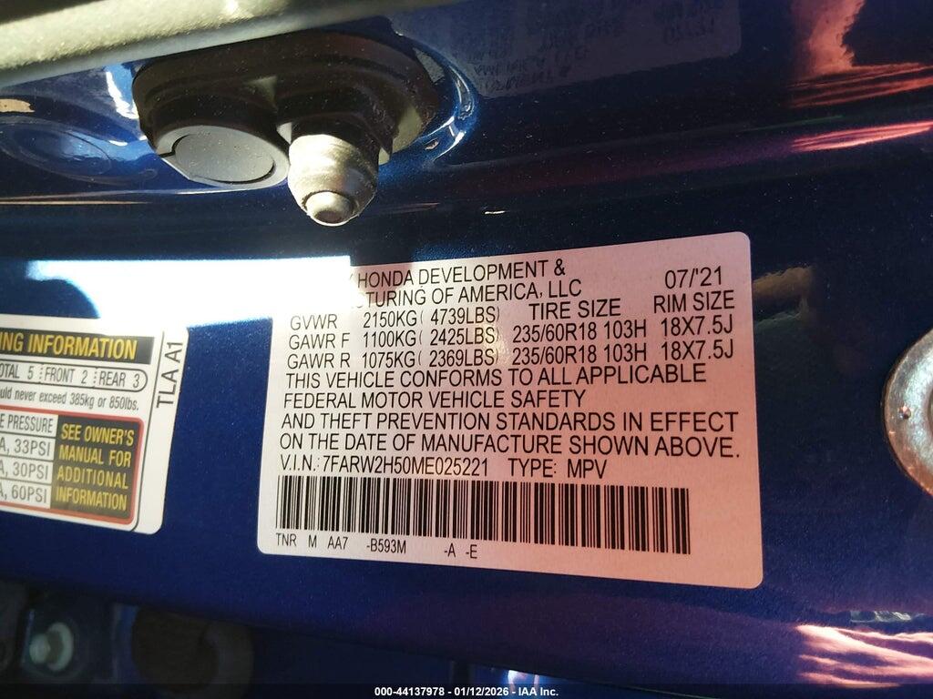 7FARW2H50ME025221 2021 HONDA CR-V photo no. 9