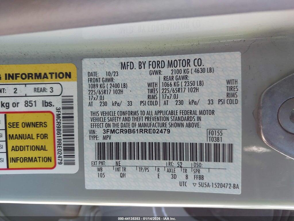 3FMCR9B61RRE02479 2024 FORD BRONCO SPORT photo no. 9