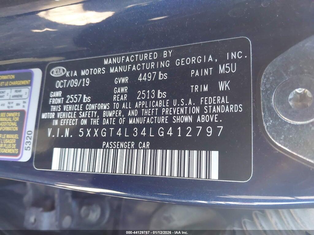 5XXGT4L34LG412797 2020 KIA OPTIMA photo no. 9