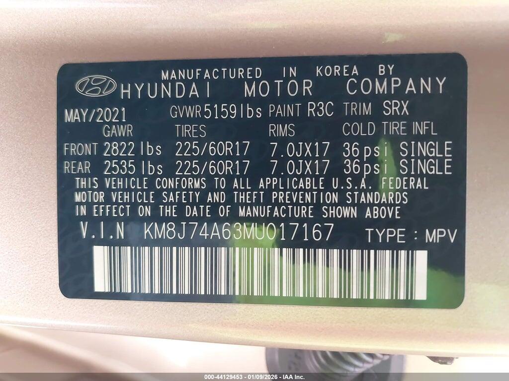 KM8J74A63MU017167 2021 HYUNDAI NEXO photo no. 9