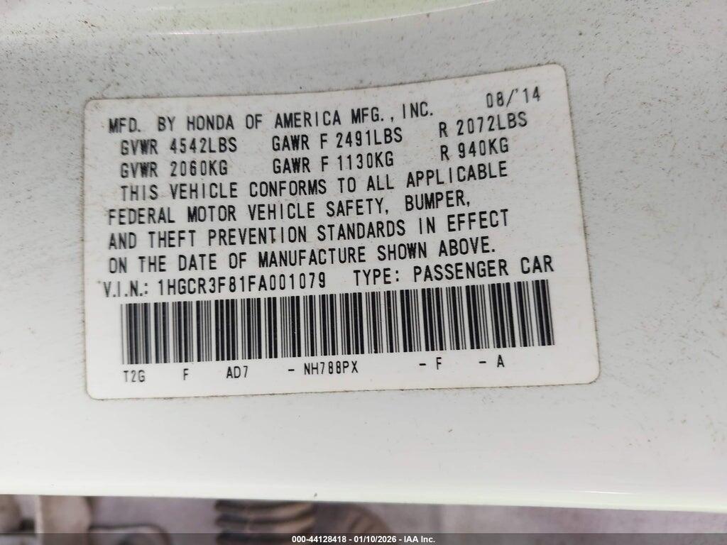 1HGCR3F81FA001079 2015 HONDA ACCORD photo no. 9