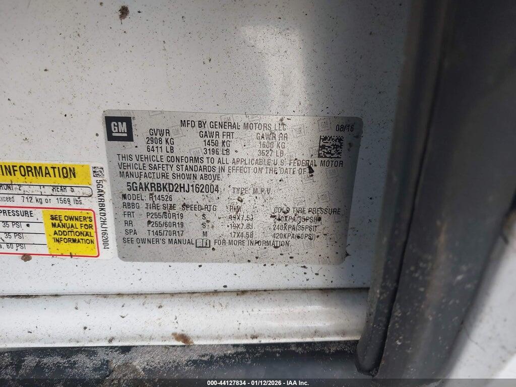 5GAKRBKD2HJ162004 2017 BUICK ENCLAVE photo no. 9