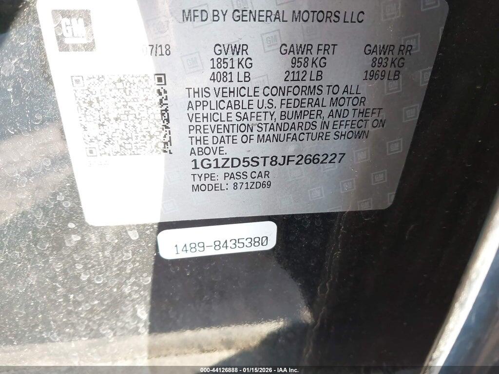 1G1ZD5ST8JF266227 2018 CHEVROLET MALIBU photo no. 9
