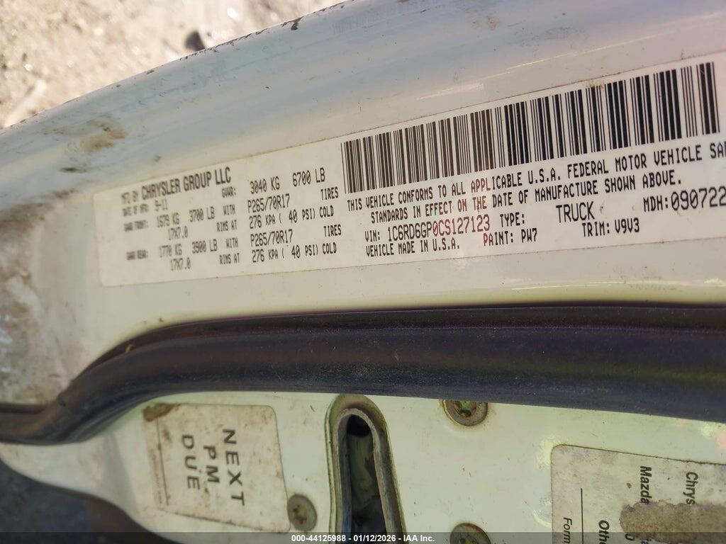 1C6RD6GP0CS127123 2012 RAM 1500 photo no. 9