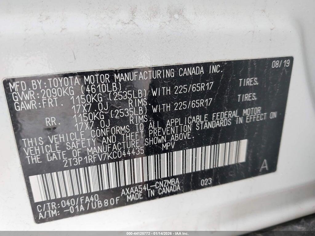 2T3P1RFV7KC044435 2019 TOYOTA RAV4 photo no. 9