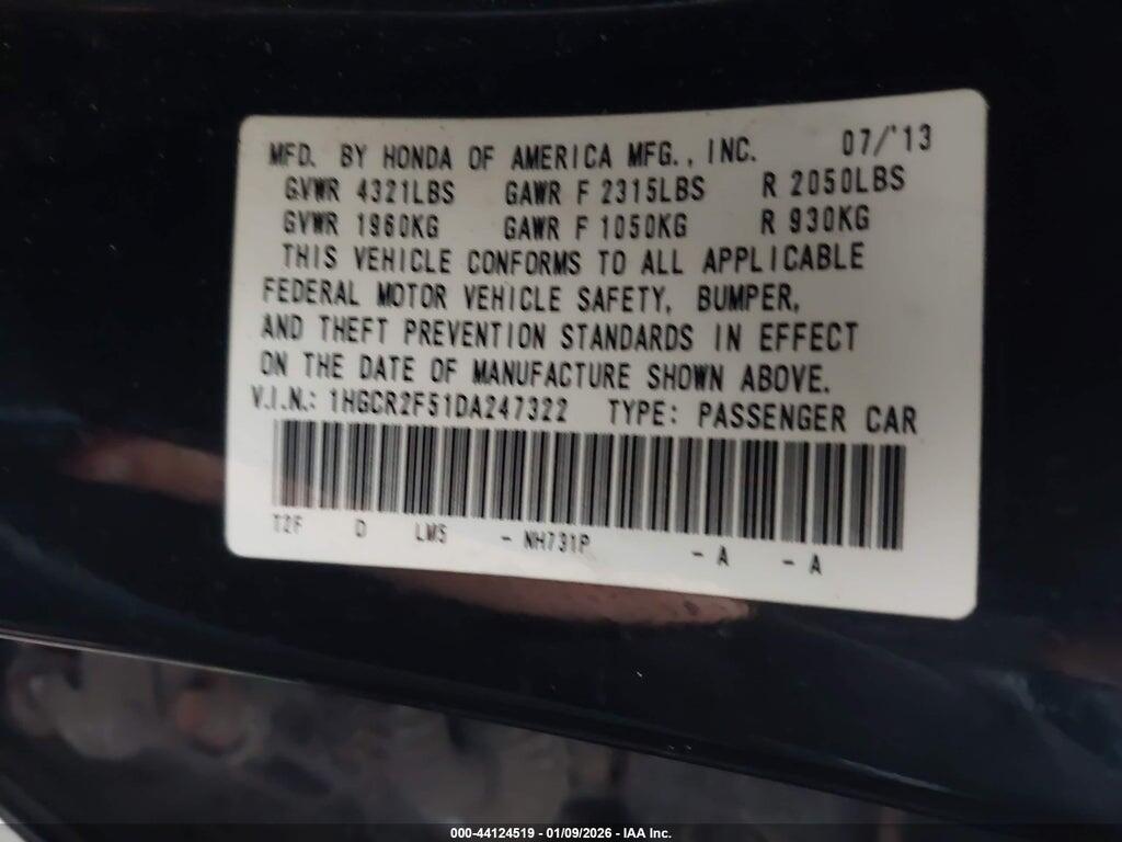 1HGCR2F51DA247322 2013 HONDA ACCORD photo no. 9