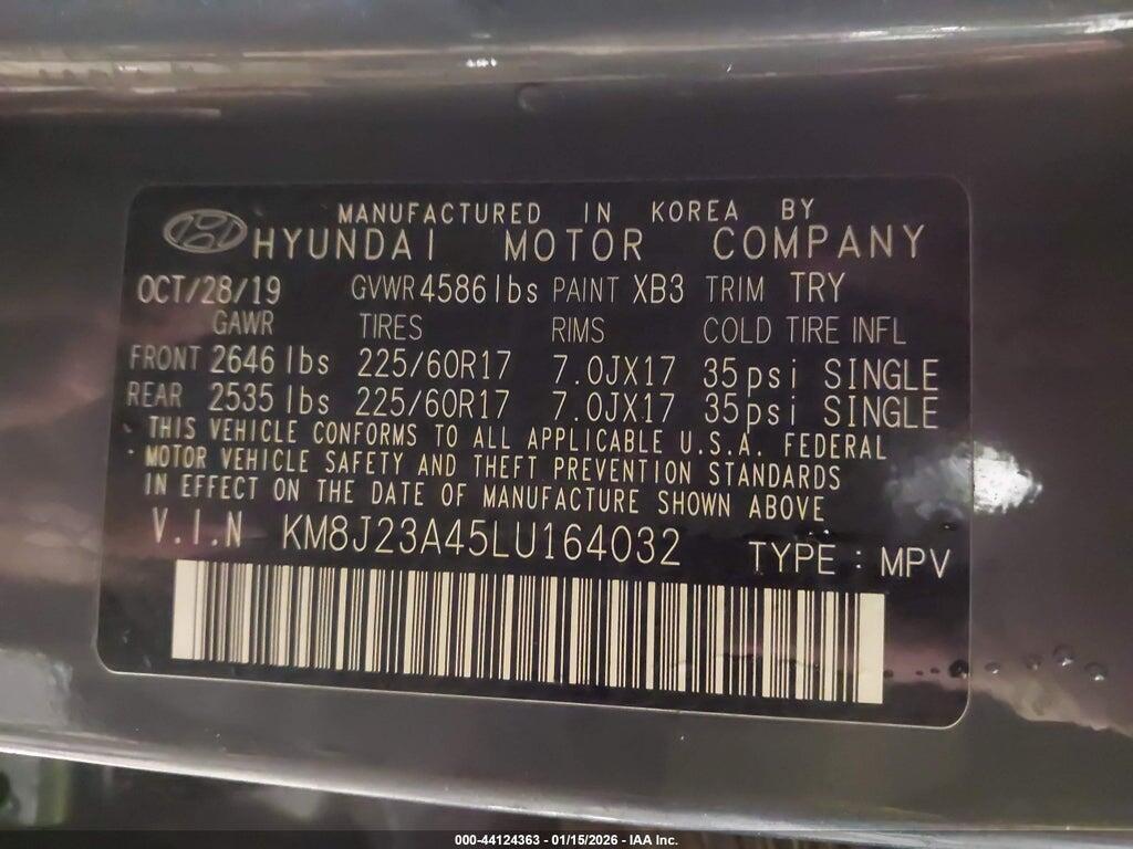 KM8J23A45LU164032 2020 HYUNDAI TUCSON photo no. 9