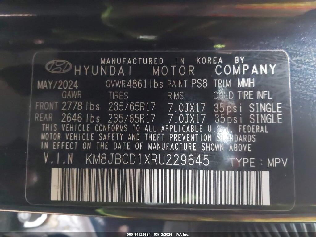 KM8JBCD1XRU229645 2024 HYUNDAI TUCSON HYBRID photo no. 9