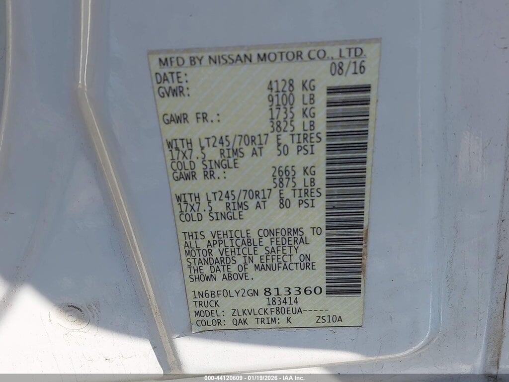 1N6BF0LY2GN813360 2016 NISSAN NV CARGO NV2500 HD photo no. 9