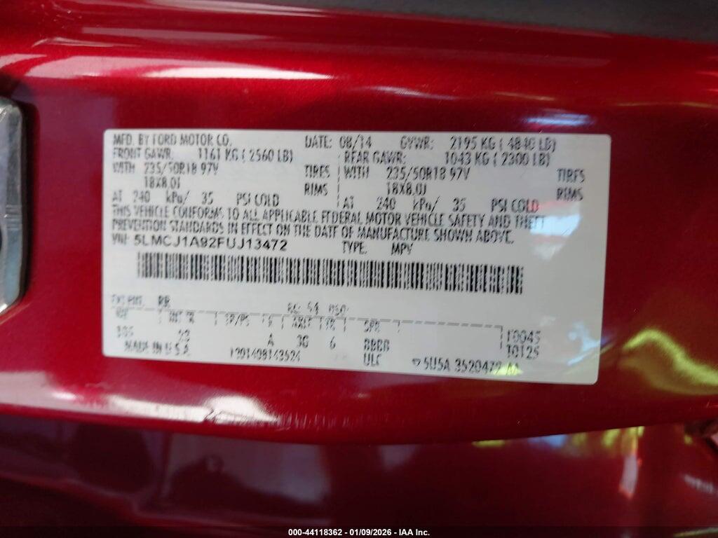 5LMCJ1A92FUJ13472 2015 LINCOLN MKC photo no. 9