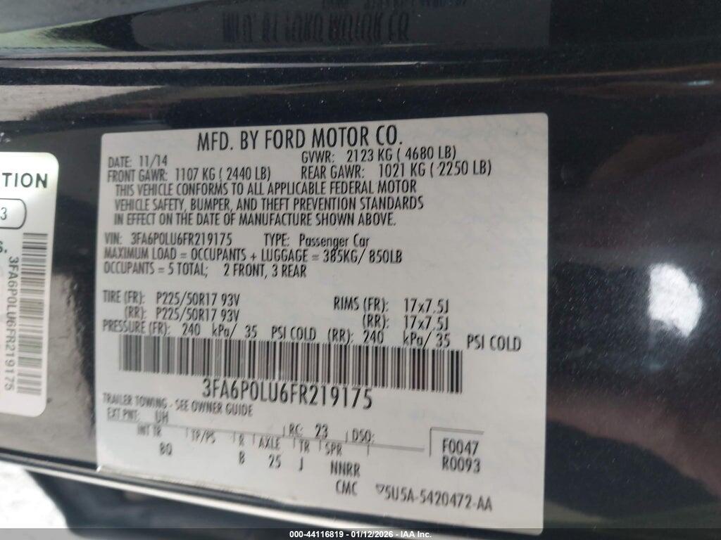 3FA6P0LU6FR219175 2015 FORD FUSION HYBRID photo no. 9