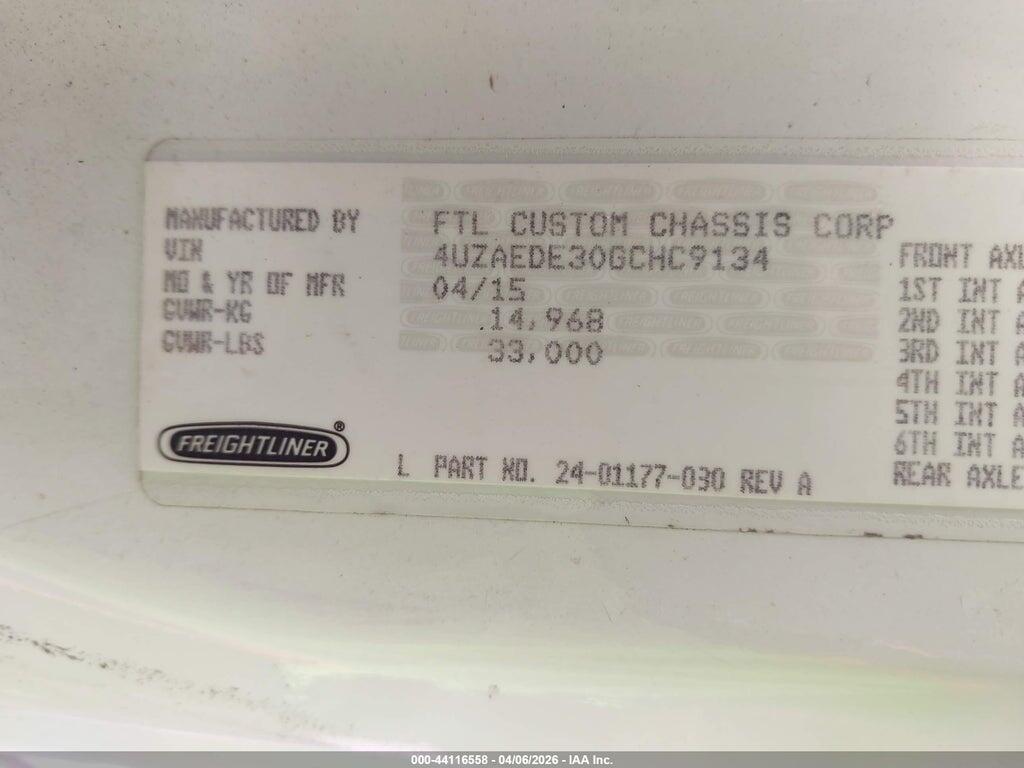4UZAEDE30GCHC9134 2016 FREIGHTLINER CHASSIS photo no. 9