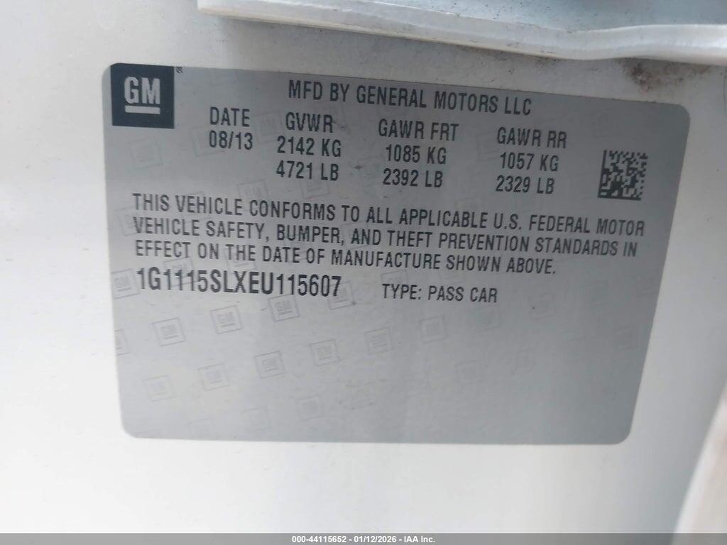 1G1115SLXEU115607 2014 CHEVROLET IMPALA photo no. 9