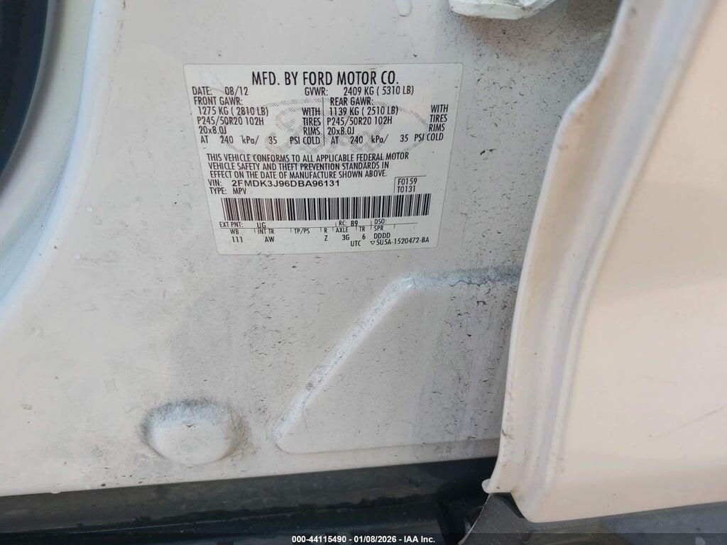 2FMDK3J96DBA96131 2013 FORD EDGE photo no. 9