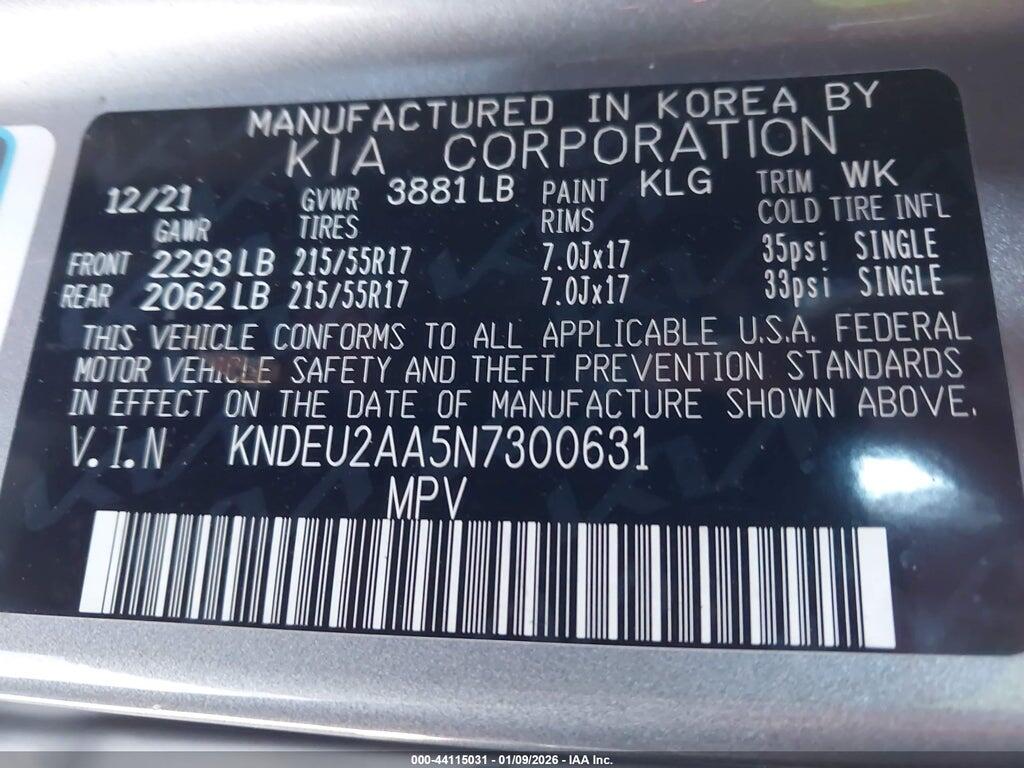 KNDEU2AA5N7300631 2022 KIA SELTOS photo no. 9