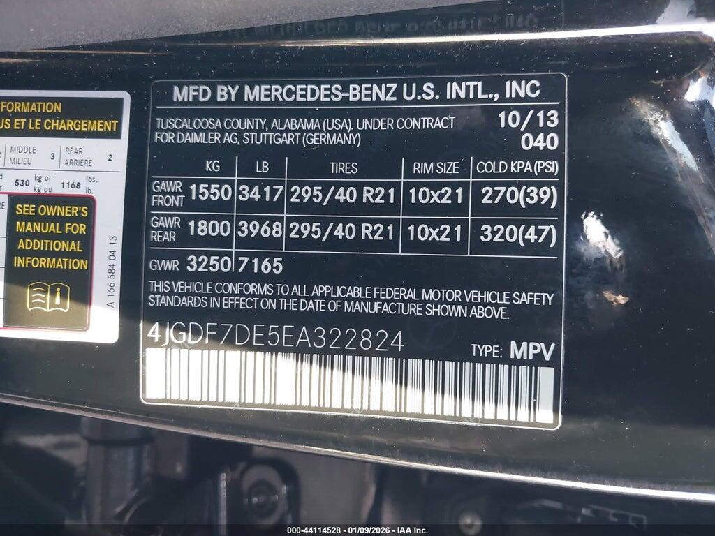 4JGDF7DE5EA322824 2014 MERCEDES-BENZ GL 550 photo no. 9