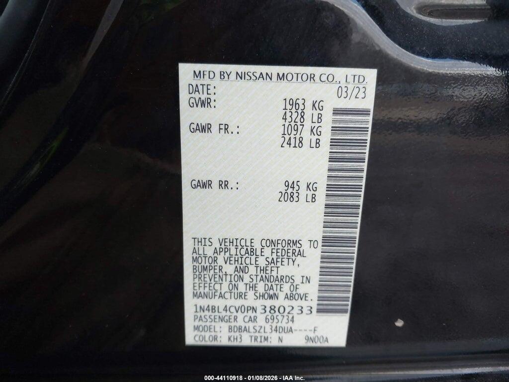 1N4BL4CV0PN380233 2023 NISSAN ALTIMA photo no. 9