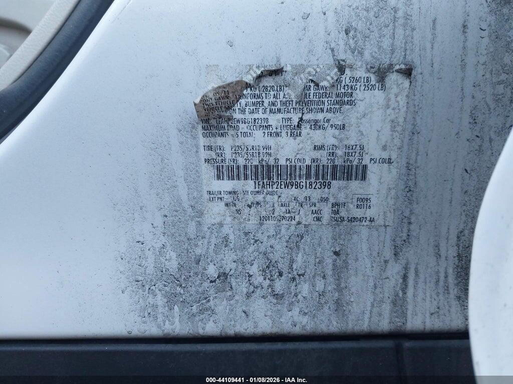 1FAHP2EW9BG182398 2011 FORD TAURUS photo no. 9