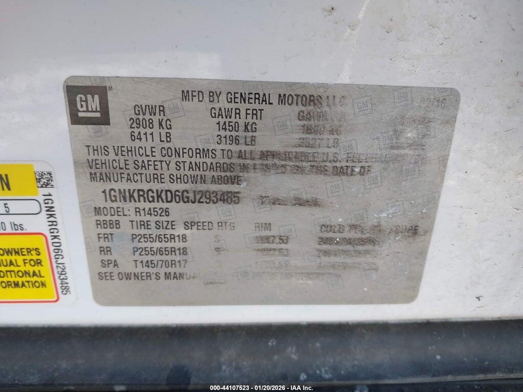 1GNKRGKD6GJ293485 2016 CHEVROLET TRAVERSE photo no. 9