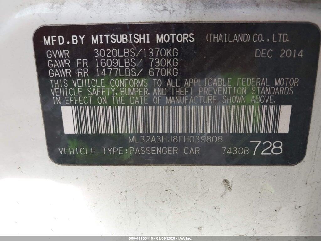 ML32A3HJ8FH039808 2015 MITSUBISHI MIRAGE photo no. 9