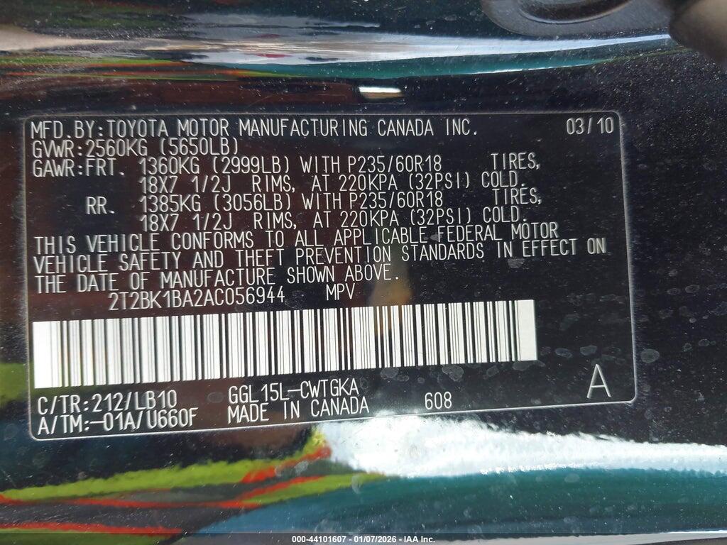 2T2BK1BA2AC056944 2010 LEXUS RX 350 photo no. 9