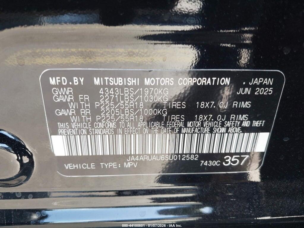 JA4ARUAU6SU012582 2025 MITSUBISHI OUTLANDER SPORT photo no. 9