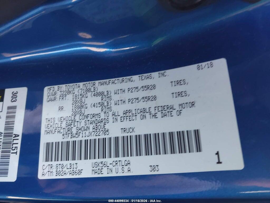 5TFBW5F11JX722705 2018 TOYOTA TUNDRA photo no. 9