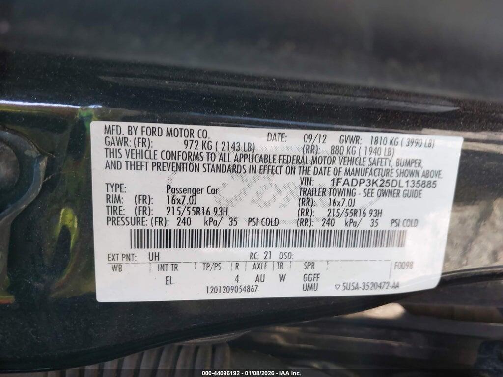 1FADP3K25DL135885 2013 FORD FOCUS photo no. 9