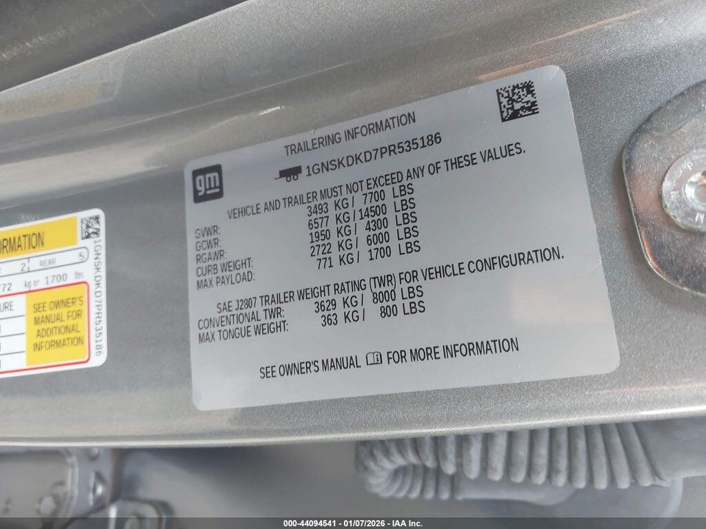 1GNSKDKD7PR535186 2023 CHEVROLET SUBURBAN photo no. 9