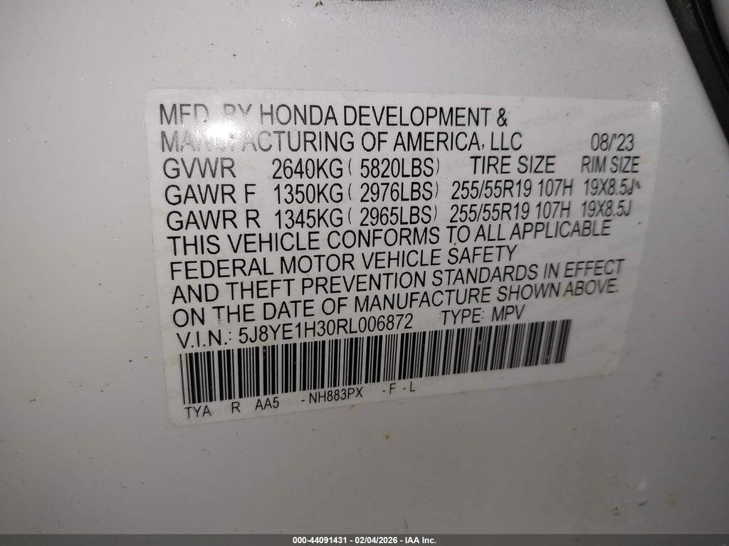 5J8YE1H30RL006872 2024 ACURA MDX photo no. 9