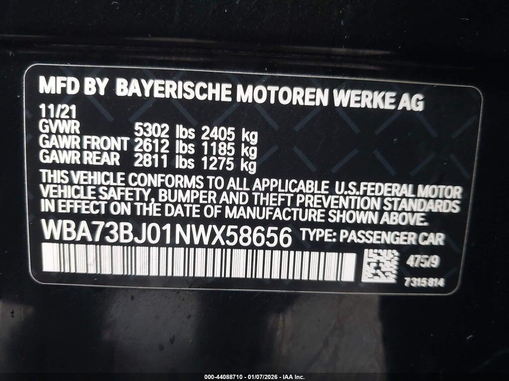 WBA73BJ01NWX58656 2022 BMW 540 photo no. 9