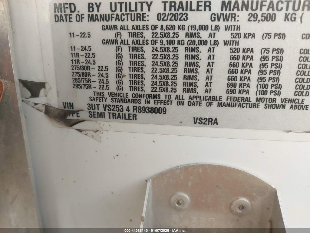 3UTVS2534R8938009 2024 UTILITY TRAILER MFG 53' REEFER SEMI TRAILER photo no. 9
