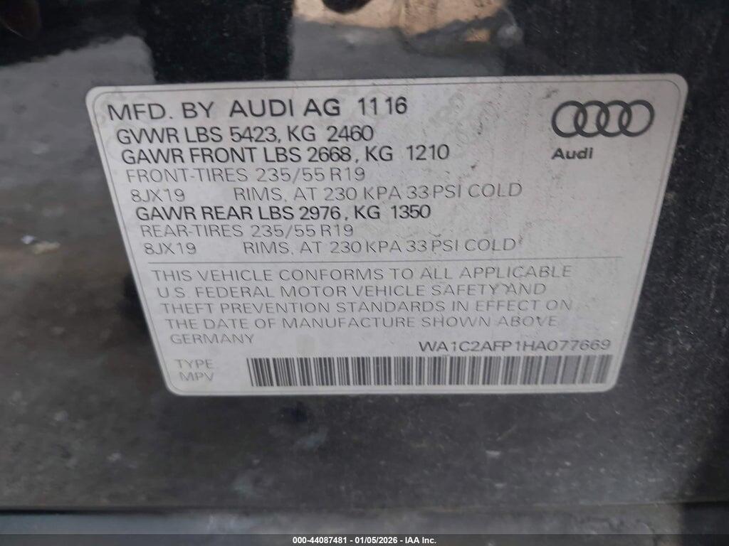 WA1C2AFP1HA077669 2017 AUDI Q5 photo no. 9