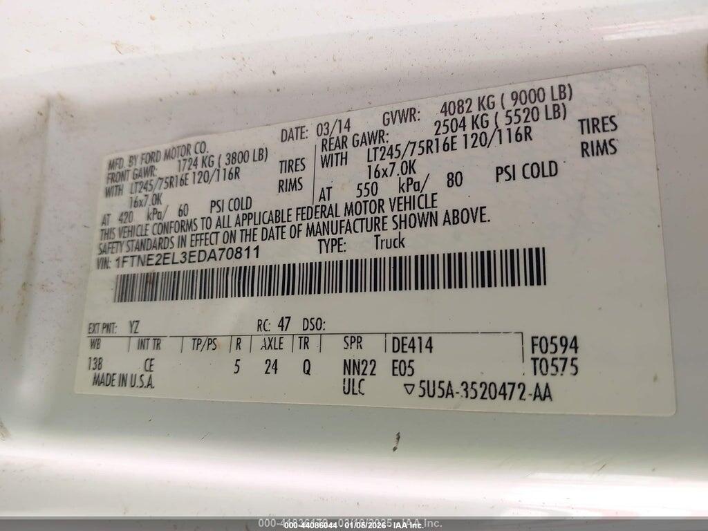 1FTNE2EL3EDA70811 2014 FORD E-250 photo no. 9