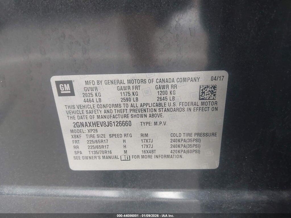 2GNAXHEV8J6126660 2018 CHEVROLET EQUINOX photo no. 9