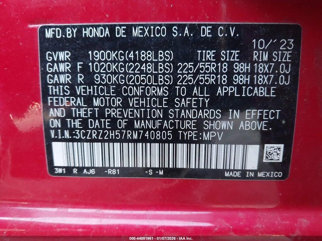 3CZRZ2H57RM740805 2024 HONDA HR-V photo no. 9