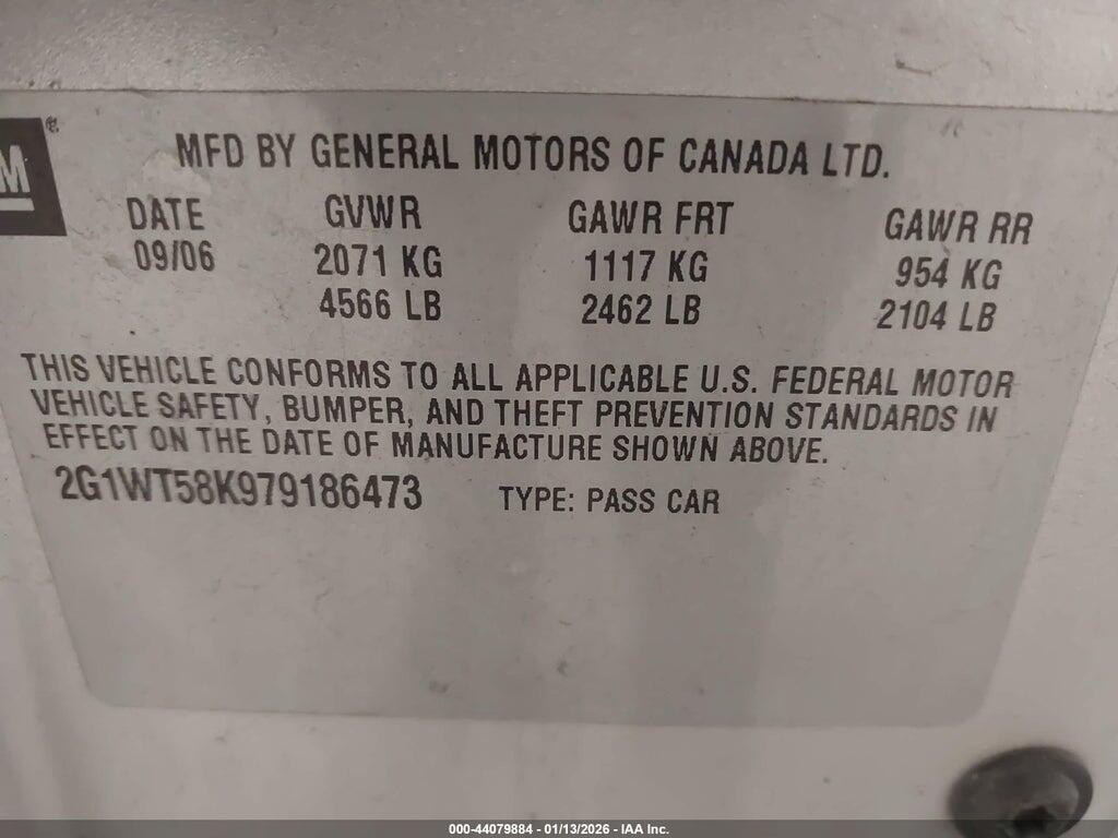 2G1WT58K979186473 2007 CHEVROLET IMPALA photo no. 9