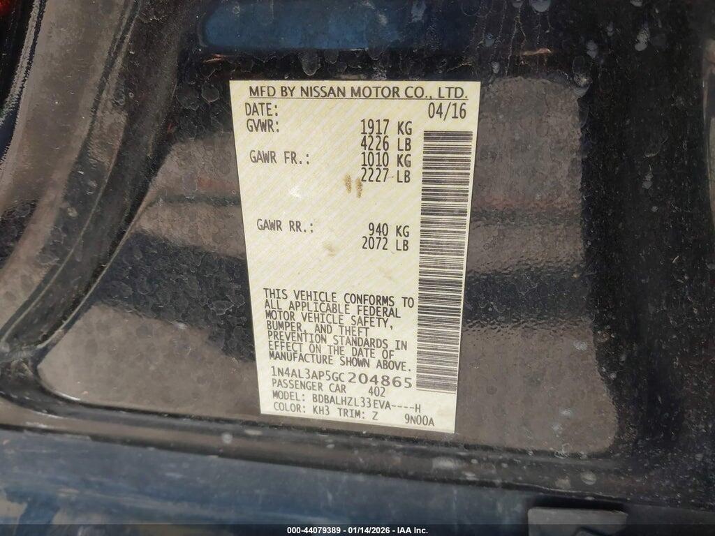 1N4AL3AP5GC204865 2016 NISSAN ALTIMA photo no. 9
