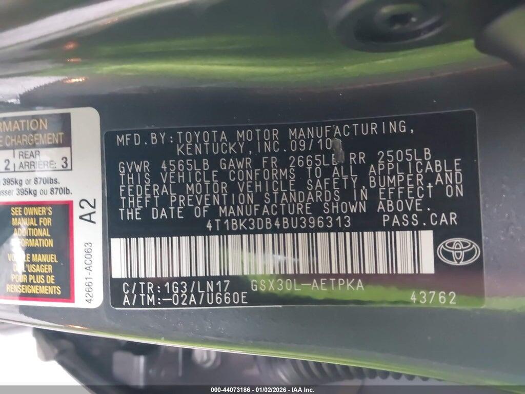 4T1BK3DB4BU396313 2011 TOYOTA AVALON photo no. 9