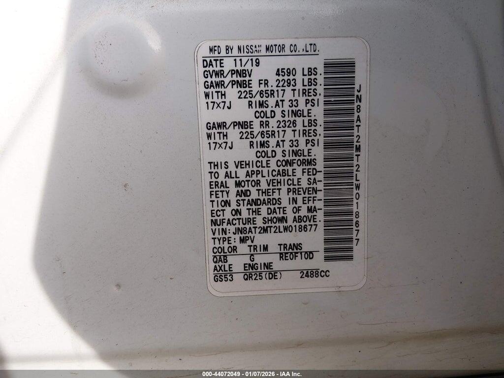 JN8AT2MT2LW018677 2020 NISSAN ROGUE photo no. 9