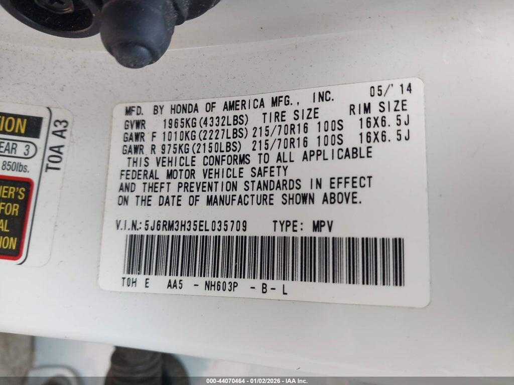 5J6RM3H35EL035709 2014 HONDA CR-V photo no. 9
