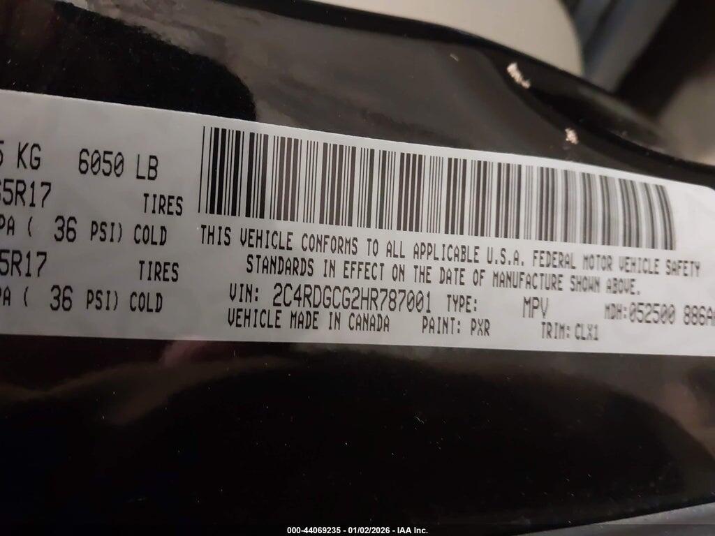 2C4RDGCG2HR787001 2017 DODGE GRAND CARAVAN photo no. 9