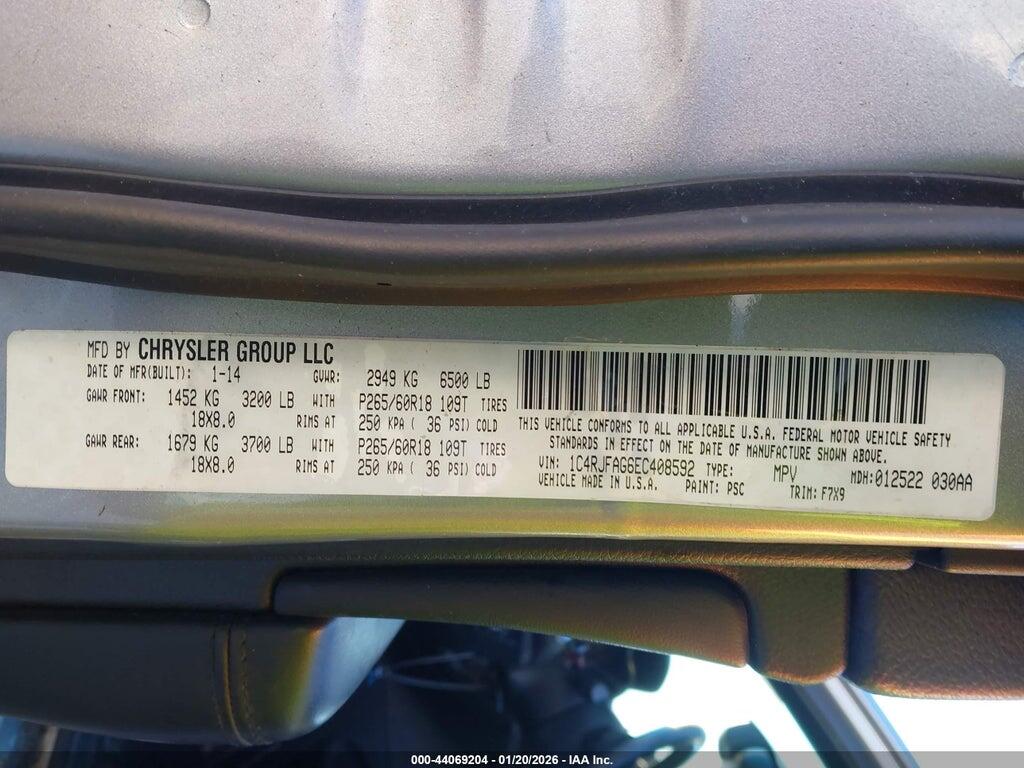 1C4RJFAG6EC408592 2014 JEEP GRAND CHEROKEE photo no. 9