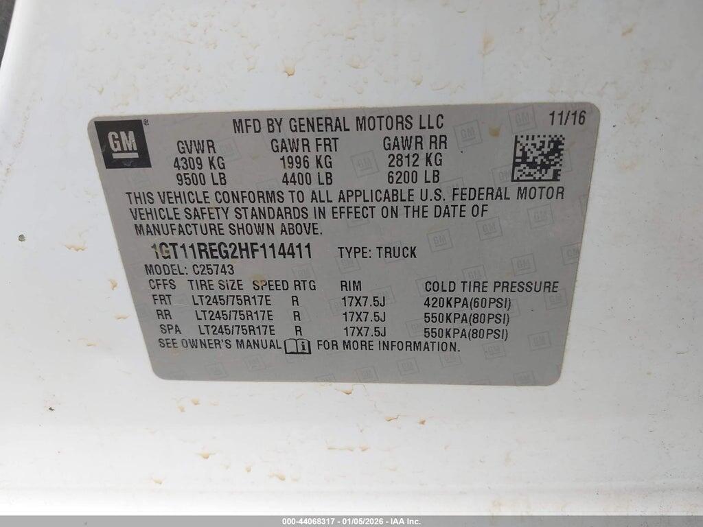 1GT11REG2HF114411 2017 GMC SIERRA 2500HD photo no. 9