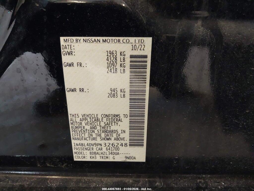 1N4BL4DV9PN326248 2023 NISSAN ALTIMA photo no. 9