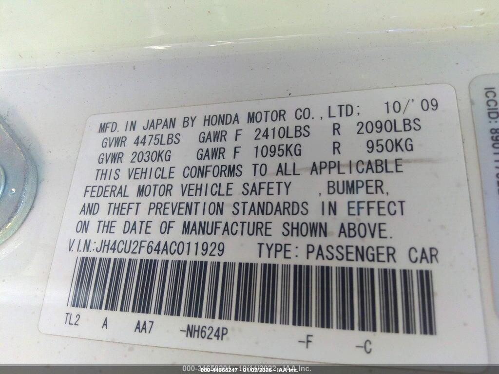 JH4CU2F64AC011929 2010 ACURA TSX photo no. 9