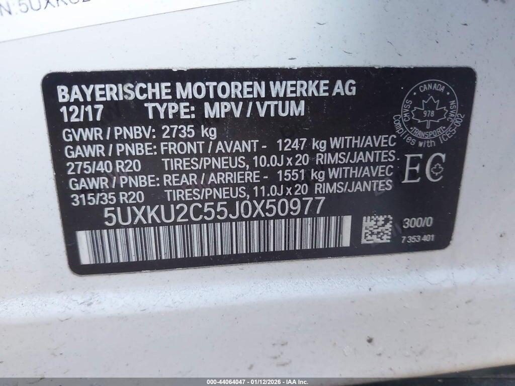 5UXKU2C55J0X50977 2018 BMW X6 photo no. 9