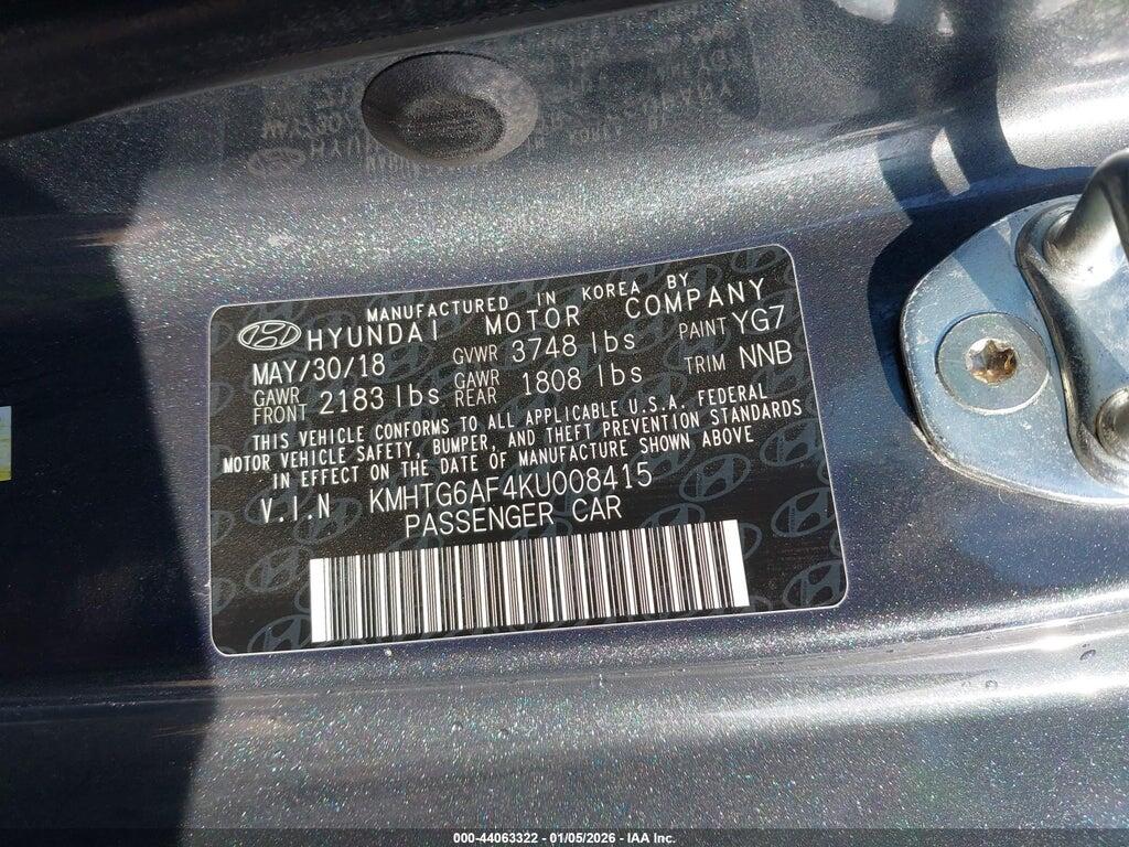 KMHTG6AF4KU008415 2019 HYUNDAI VELOSTER photo no. 9