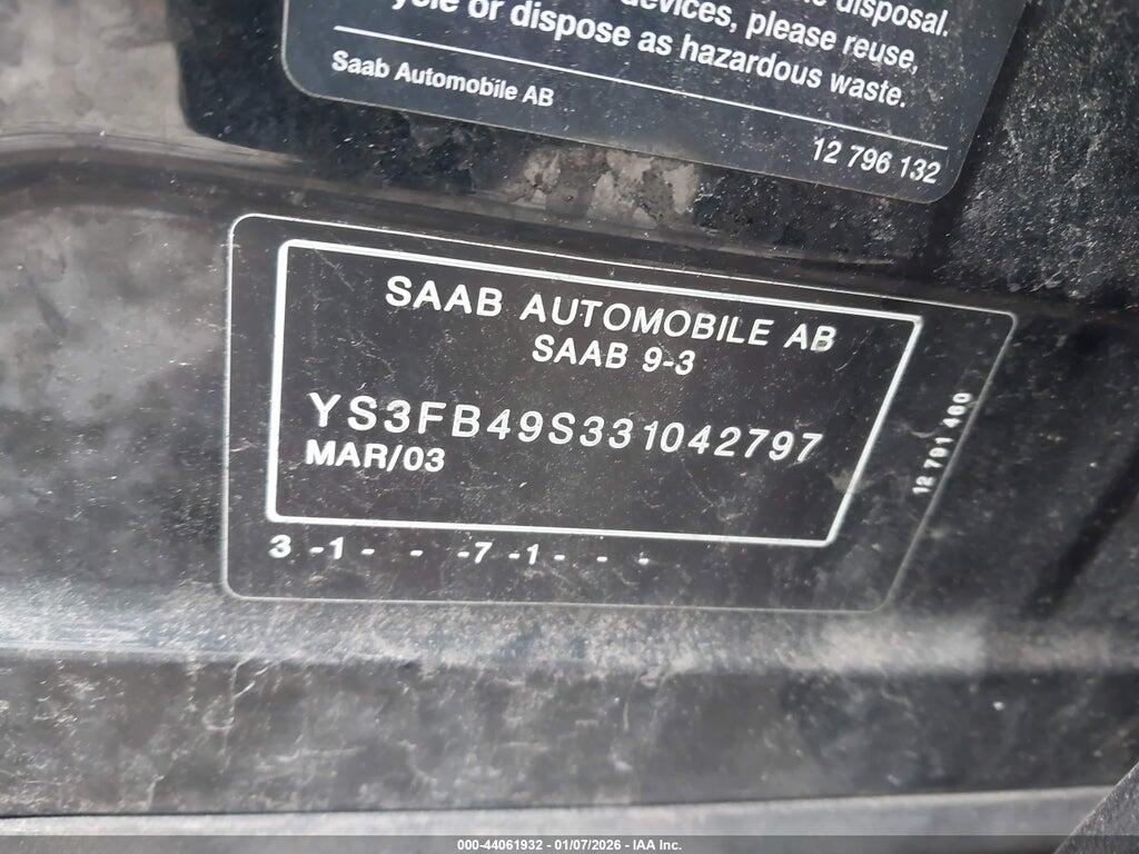 YS3FB49S331042797 2003 SAAB 9-3 photo no. 9